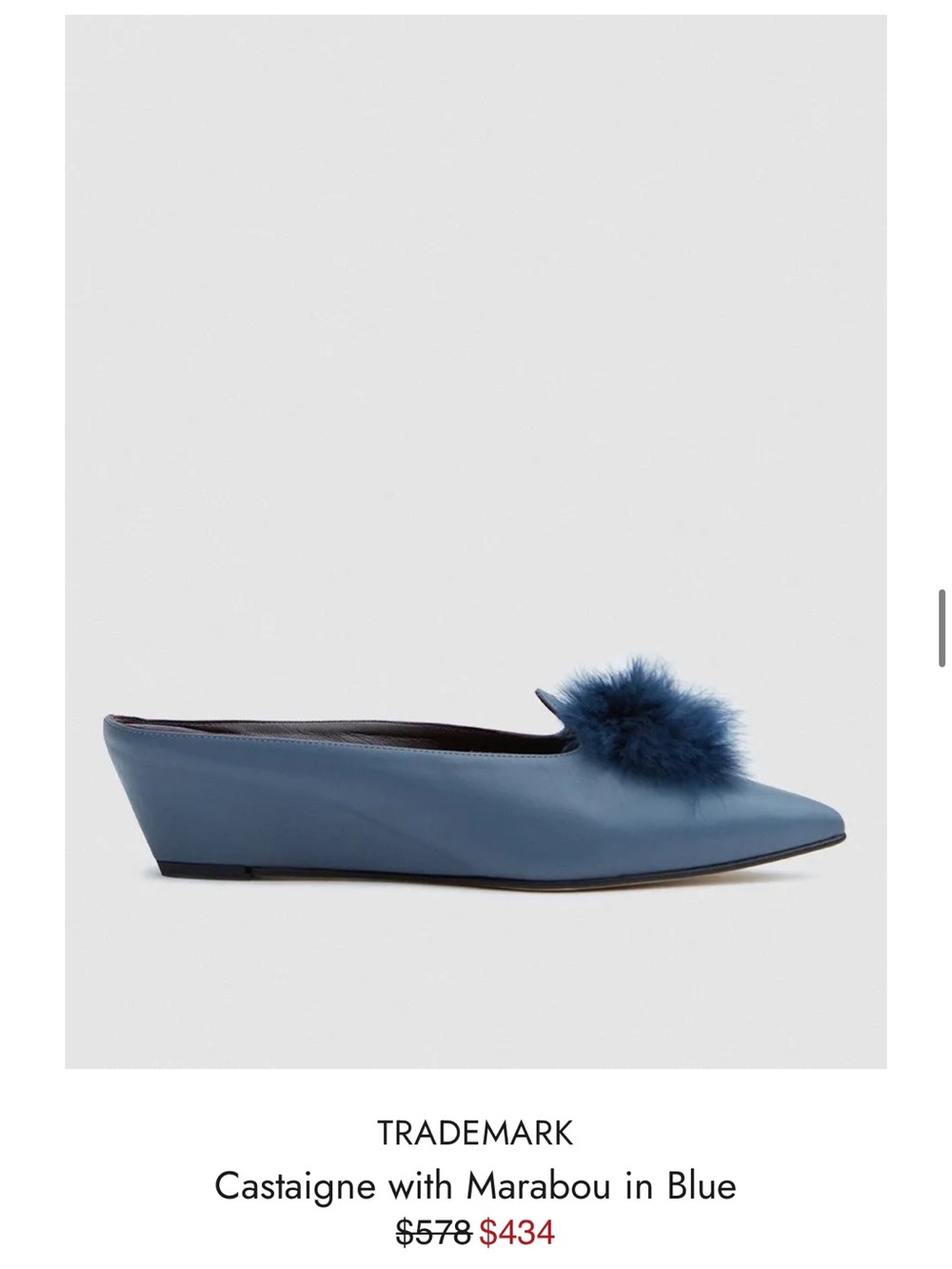 Trademark Navy Satin Feather Mules - Picture 9 of 9